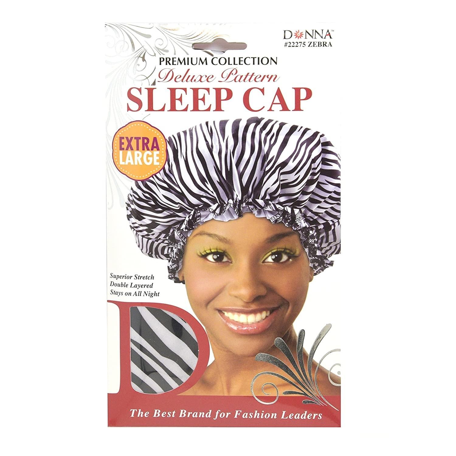 Donna-Premium-Extra-Large-Sleep-Cap-Zebra-Pattern