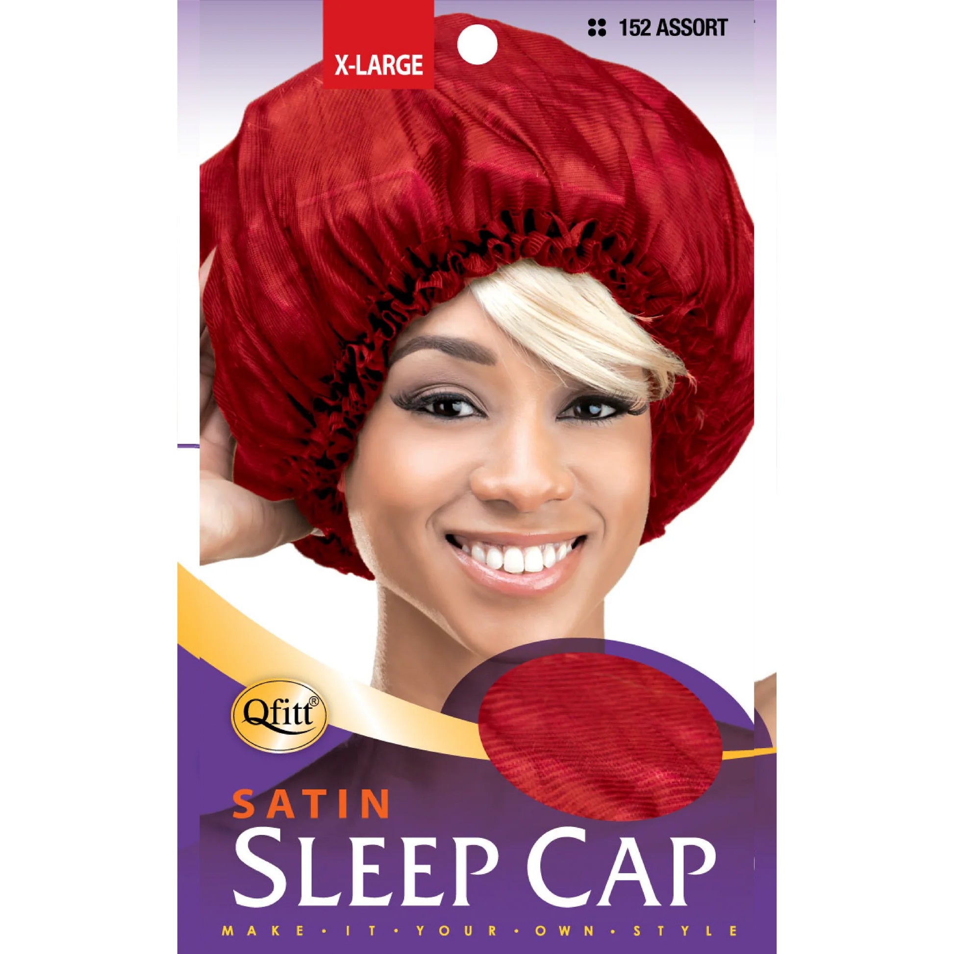 Qfitt-Satin-Sleep-Cap-X-Large-Assorted-Color-12PK