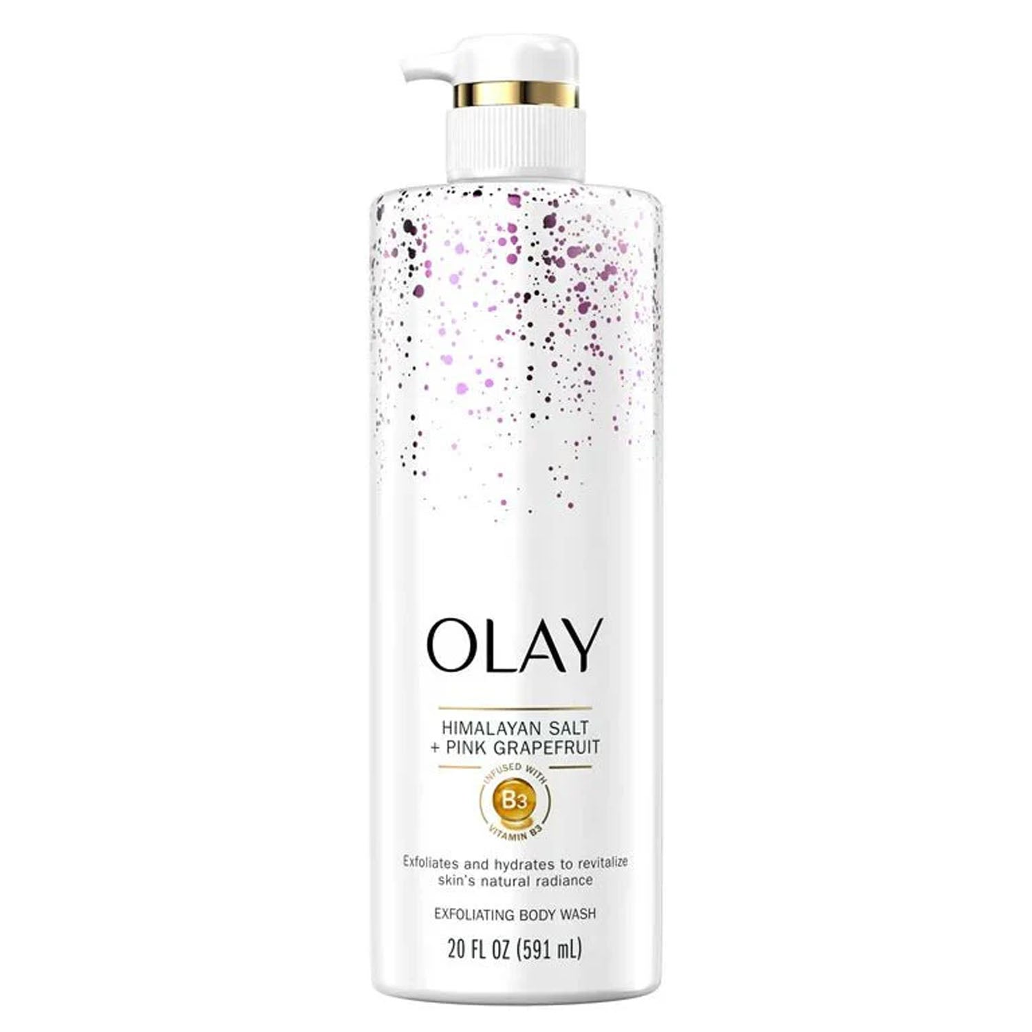 OLAY-Exfoliating-Revitalizing-Body-Wash-With-Himalayan-Salt-Pink-Grapefruit-and-Vitamin-B3-20-Oz