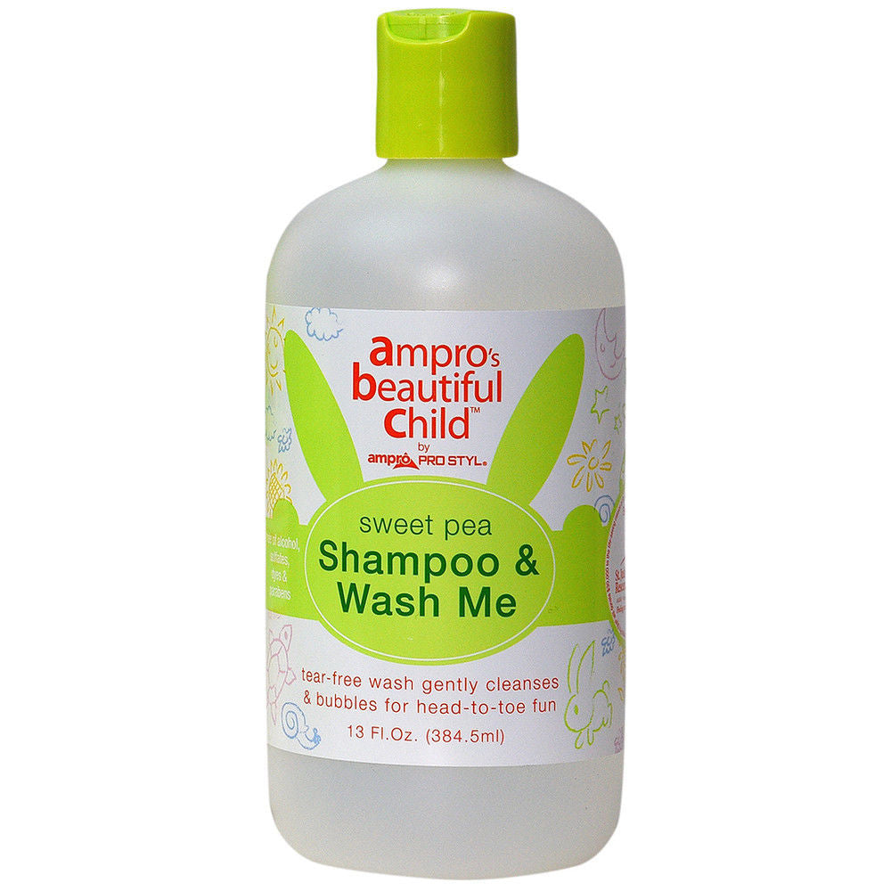 Ampro-Beautiful-Child-Sweet-Pea-Shampoo-Wash-Me-Tear-Free-Gentle-Cleanser-13-Oz