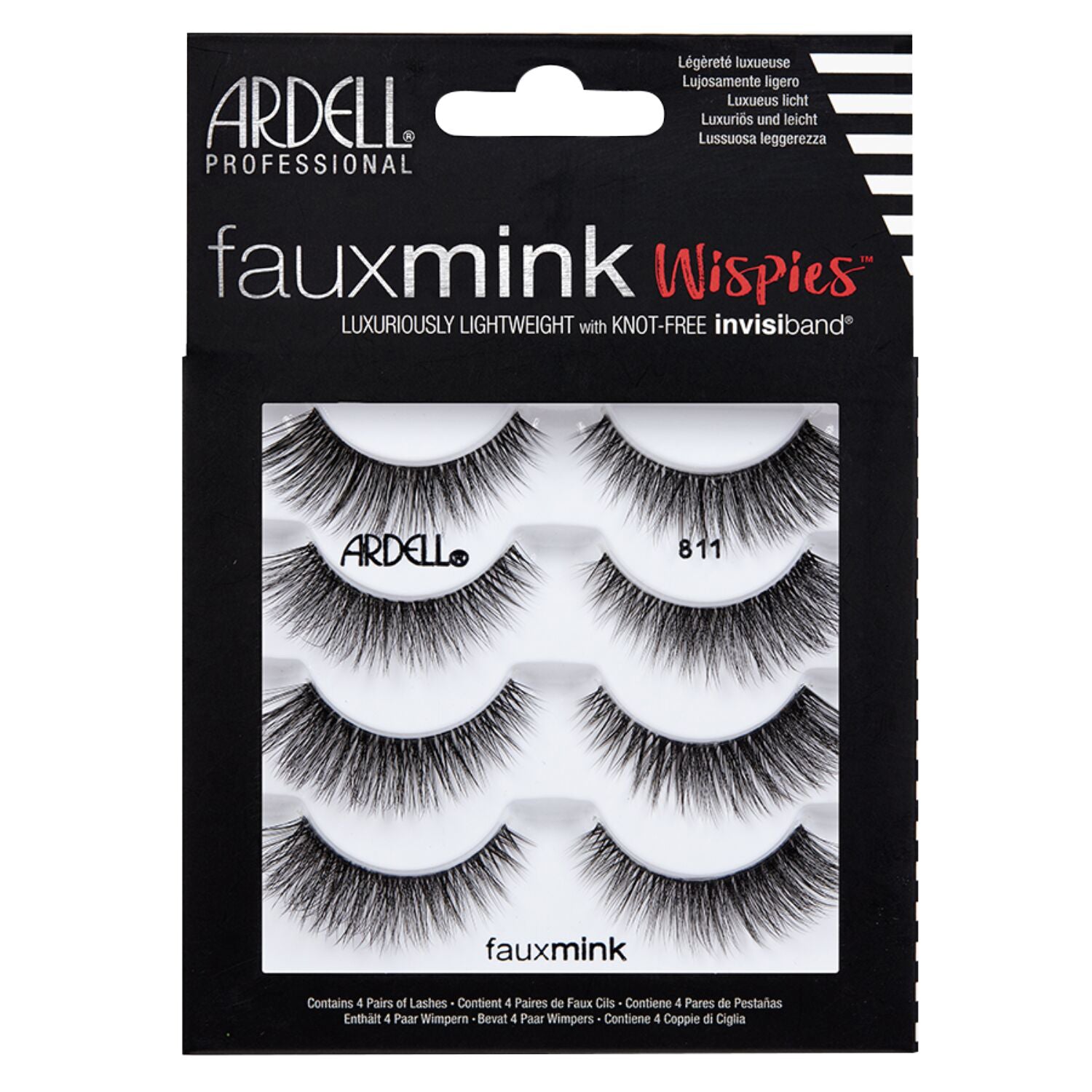 Ardell-Professional-Eyelashes-Faux-Mink-4-Pairs-811-Wispies-Black