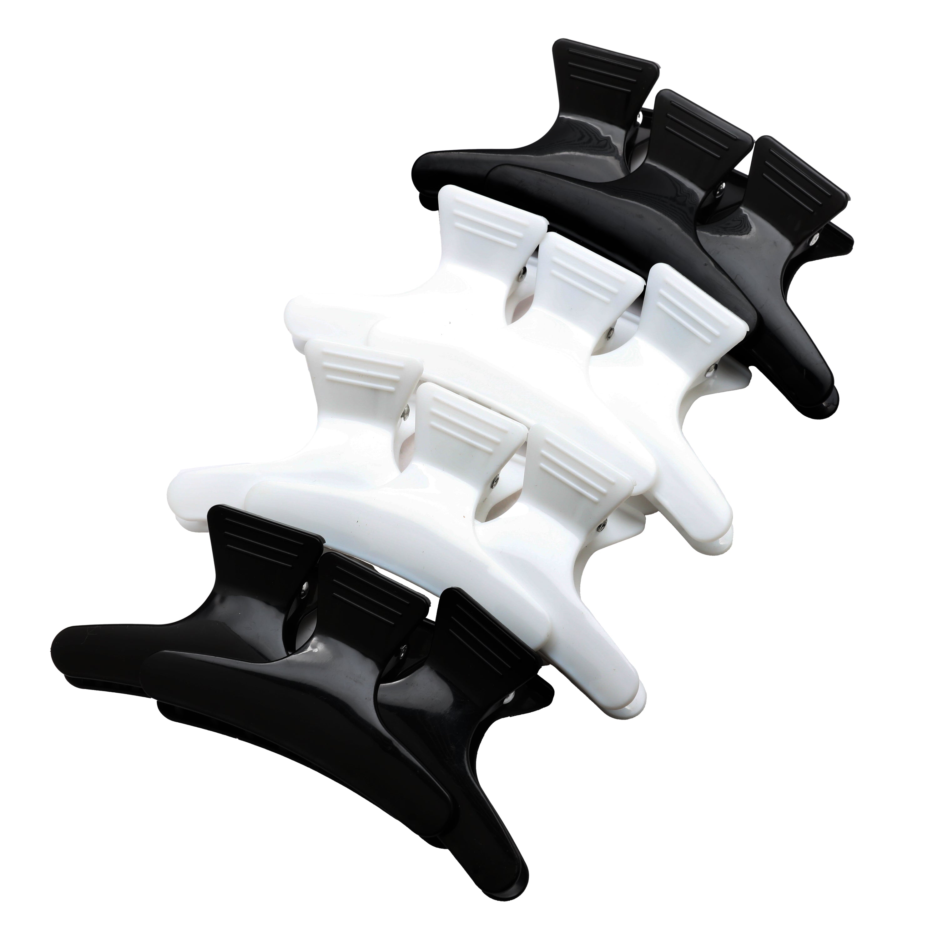 Annie-3-Butterfly-Clamps-Hair-Accessories-Claws-Clip-Pins-Black-White-12PK