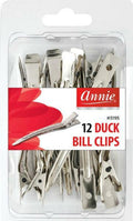 Annie-12-Metal-Duck-Bill-Clips-Hair-Clamps-12PK