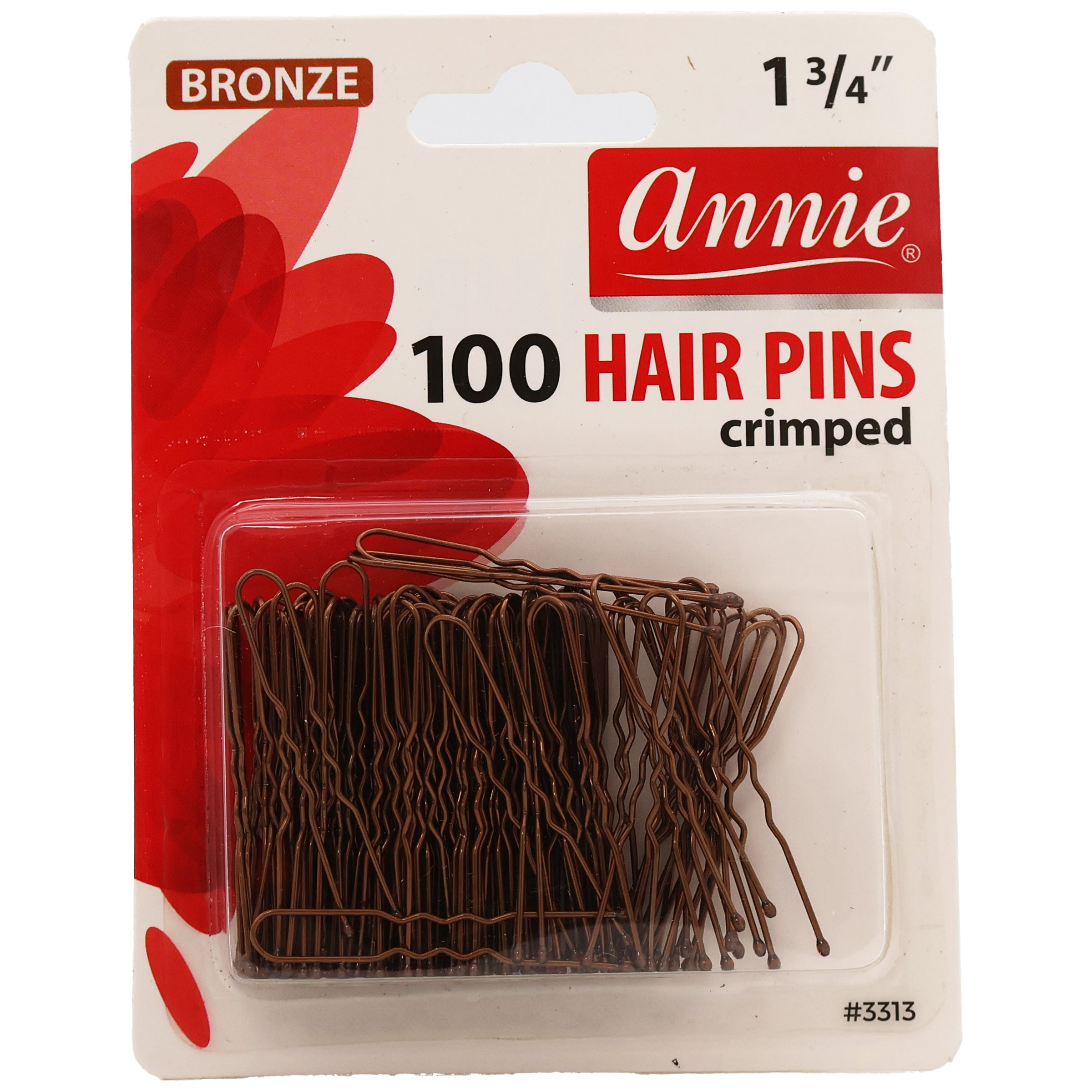 Annie-100-Hair-Pins-1-34-Crimped-Ball-Tipped-Bronze