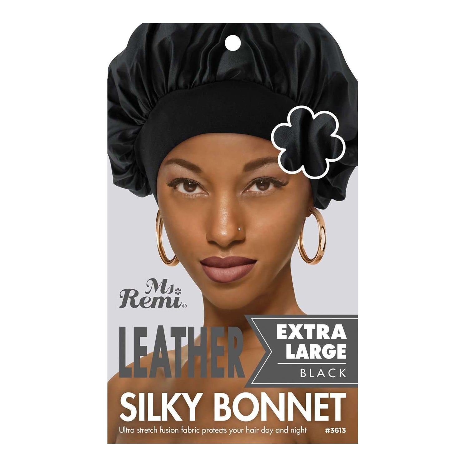 Annie-Ms-Remi-Leather-Silky-Bonnet-XL-Black