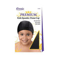 Annie-Premium-Kid-Spandex-Dome-Cap-Black