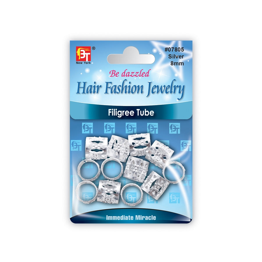 Hair-Braid-Tube-Bt-Silver-8-mm-12PK