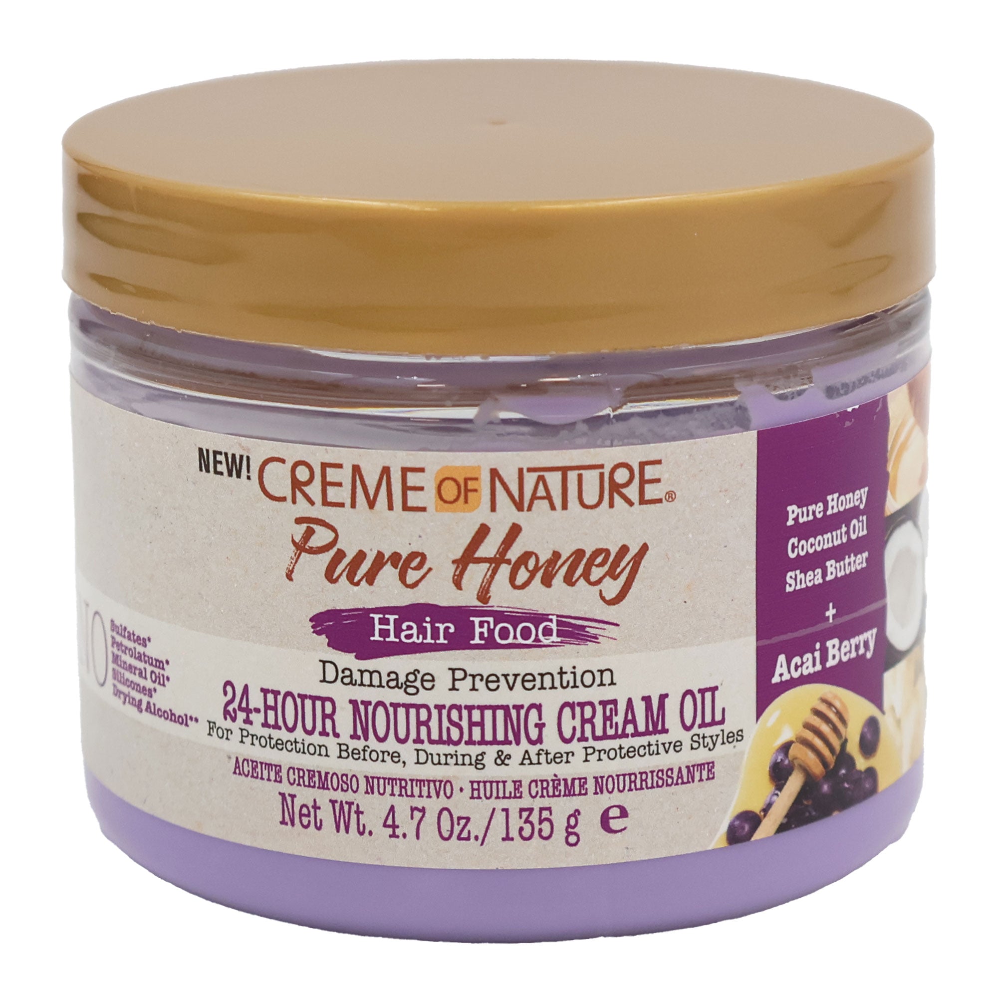 Creme-Of-Nature-Pure-Honey-Hair-Food-Acai-Berry-Cream-Oil-47-Oz