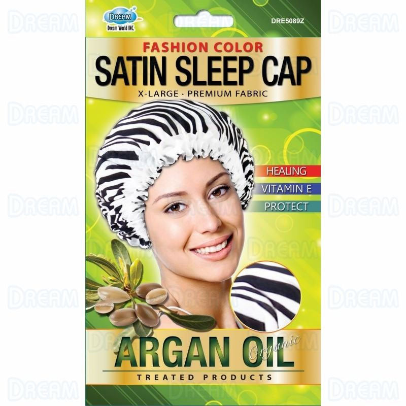 Dream-Argan-Oil-Satin-Sleep-Cap-Zebra