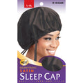 Qfitt-Satin-Sleep-Cap-Drawstring-L-XL-Black