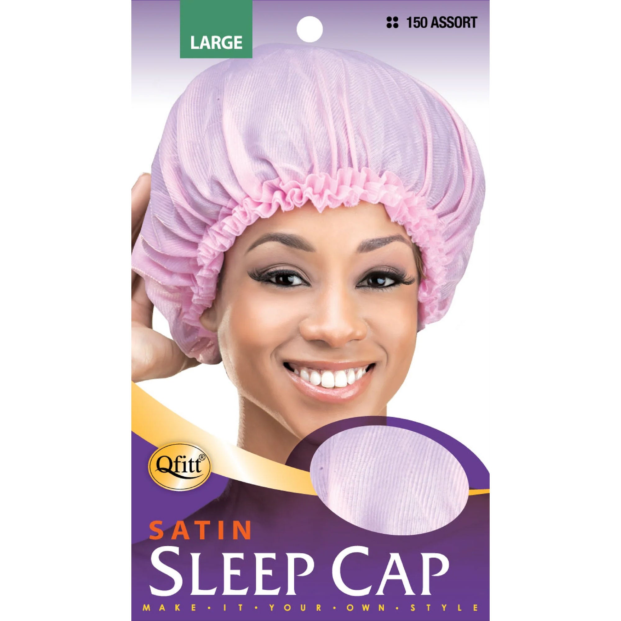 Qfitt-Satin-Sleep-Cap-Large-Assorted-Color-12PK