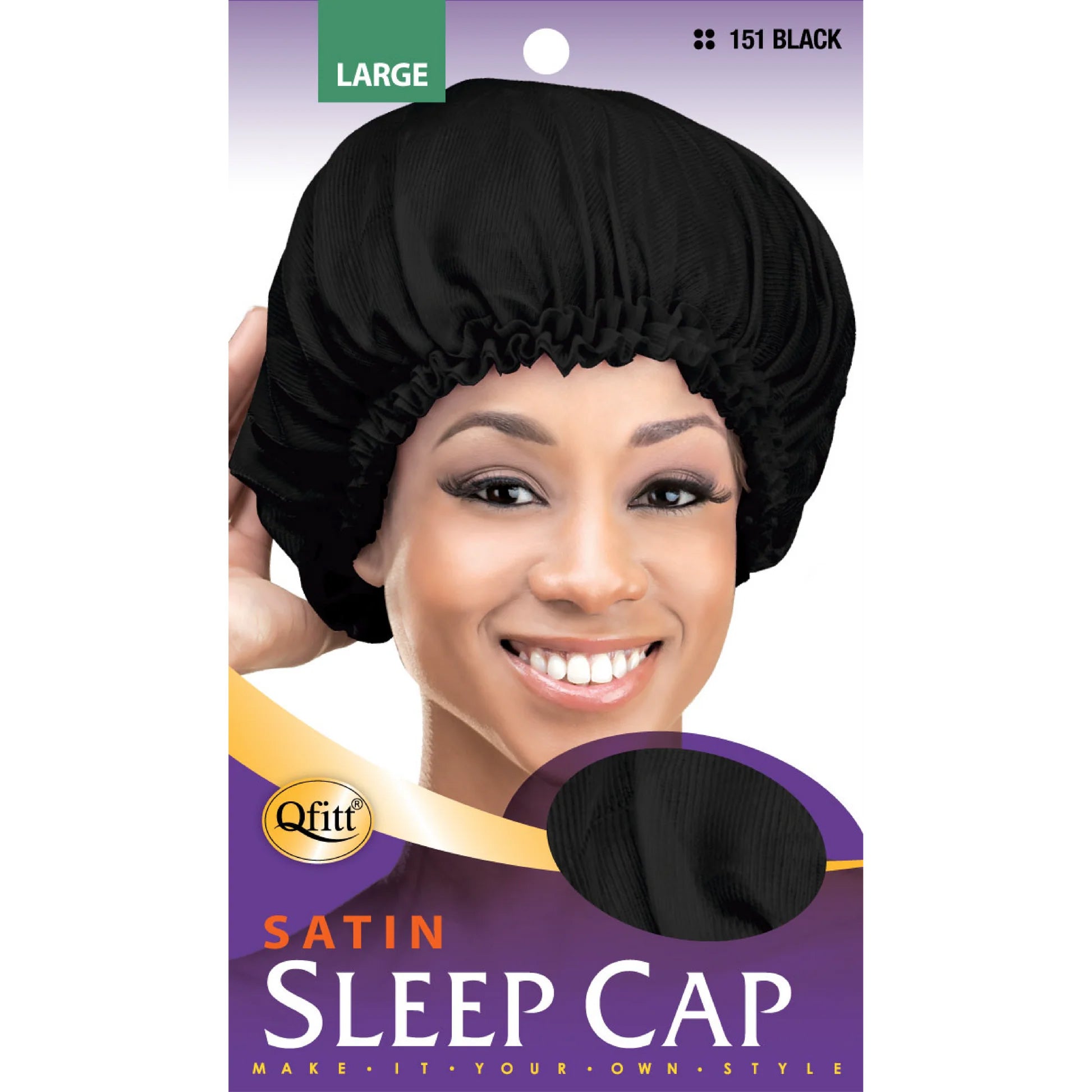 Qfitt-Satin-Sleep-Cap-Large-Black