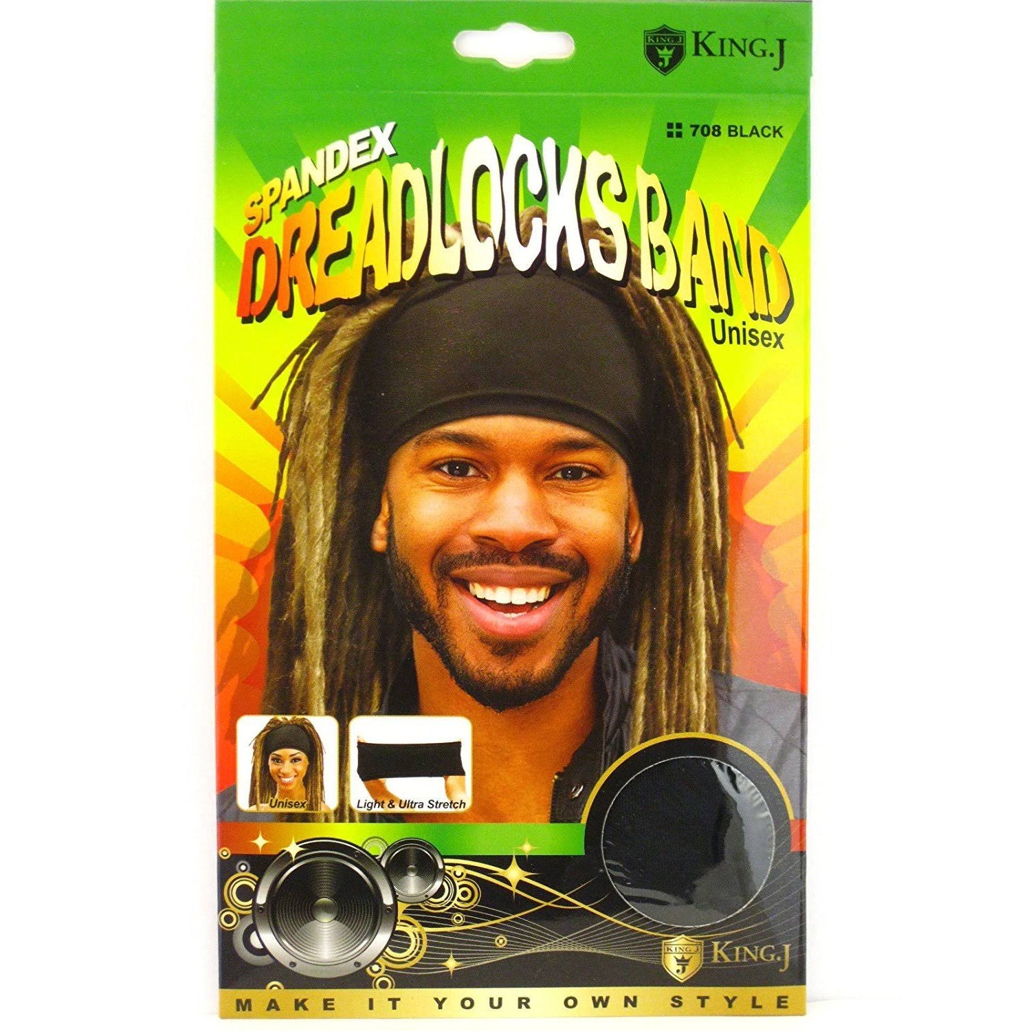 KingJ-Unisex-Spandex-Dreadlocks-Band-Black