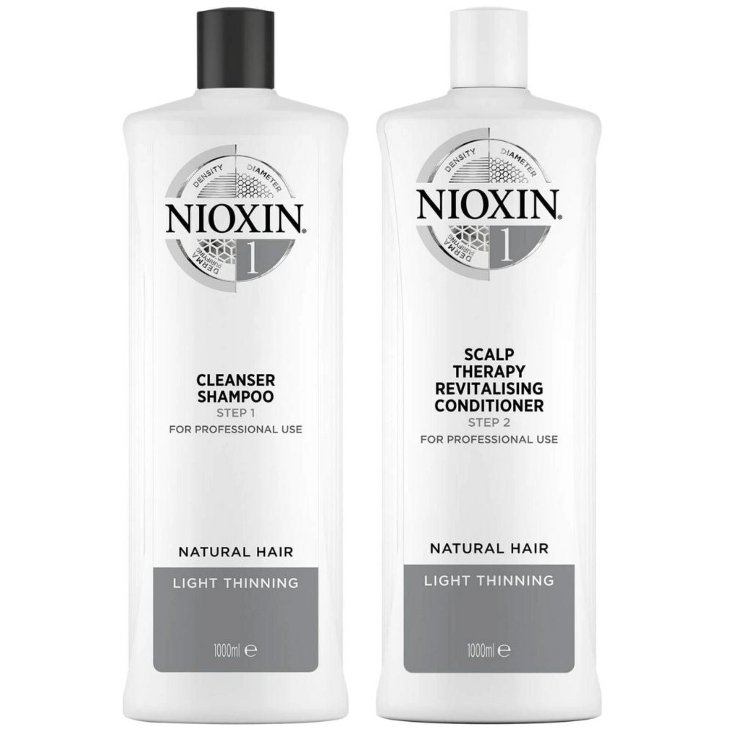 NIOXIN-System-1-for-Natural-Hair-With-Light-Thinning-Duo-338-oz-Each