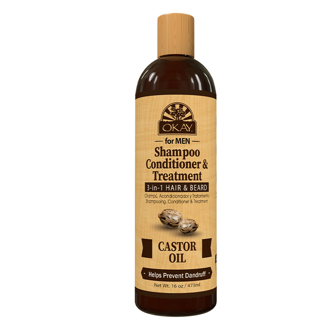 OKAY-Men-Castor-Oil-3-In-1-Shampoo-Conditioner-Treatment-Hair-and-Beard-16-Oz
