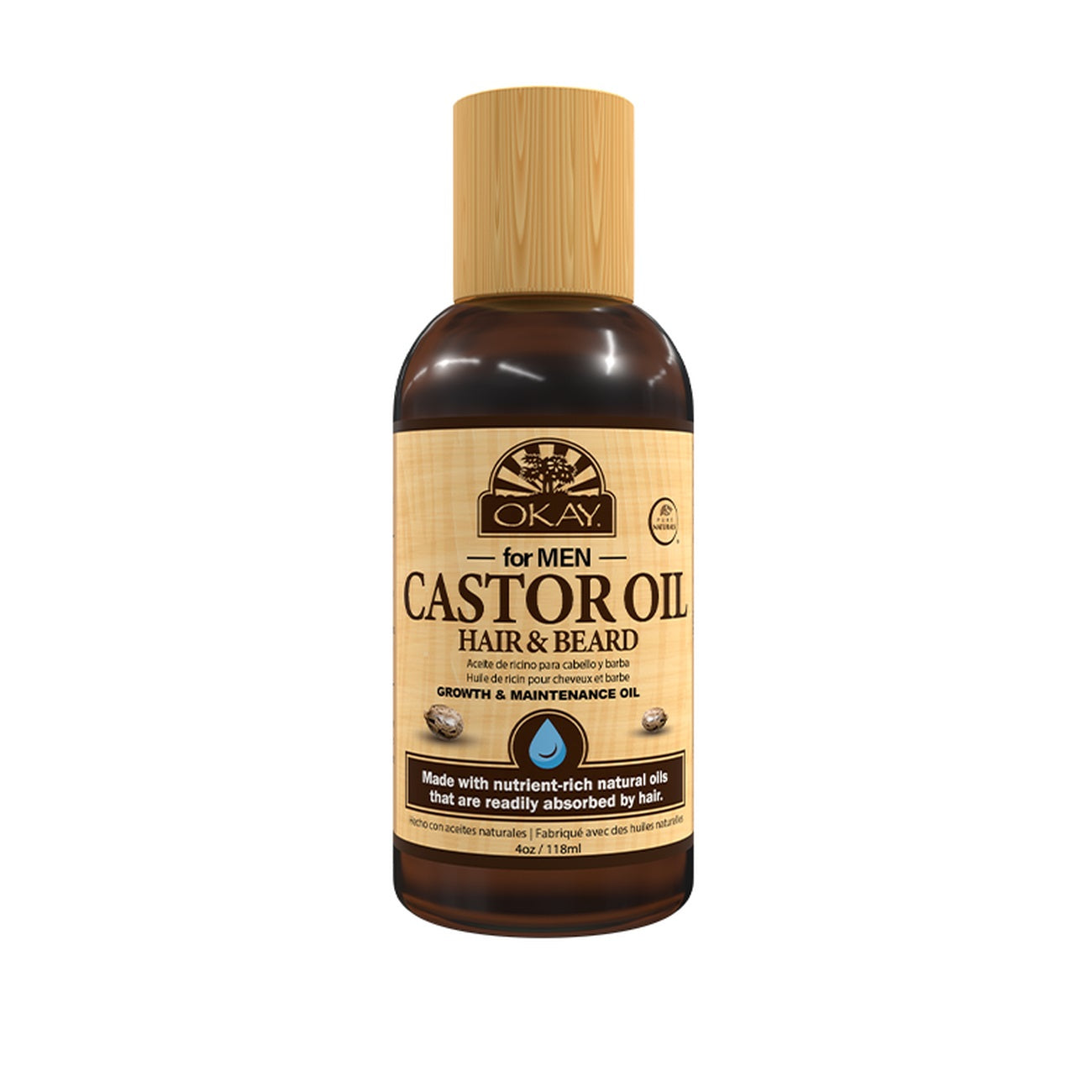 OKAY-Men-Castor-Oil-Beard-Hair-Growth-Maintenance-Oil-4-Oz
