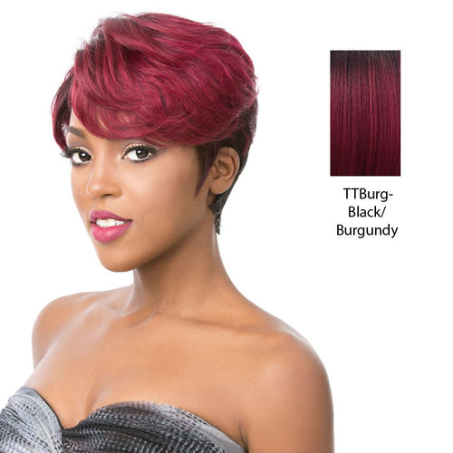 100-Brazilian-Human-Hair-Part-S-Lace-Front-Wig-EdgyBlack-Roots-With-Burgundy